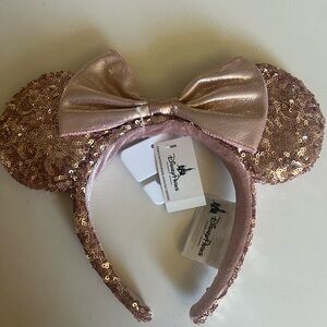 Disney Rose Gold Sequin Minnie Ears Headband